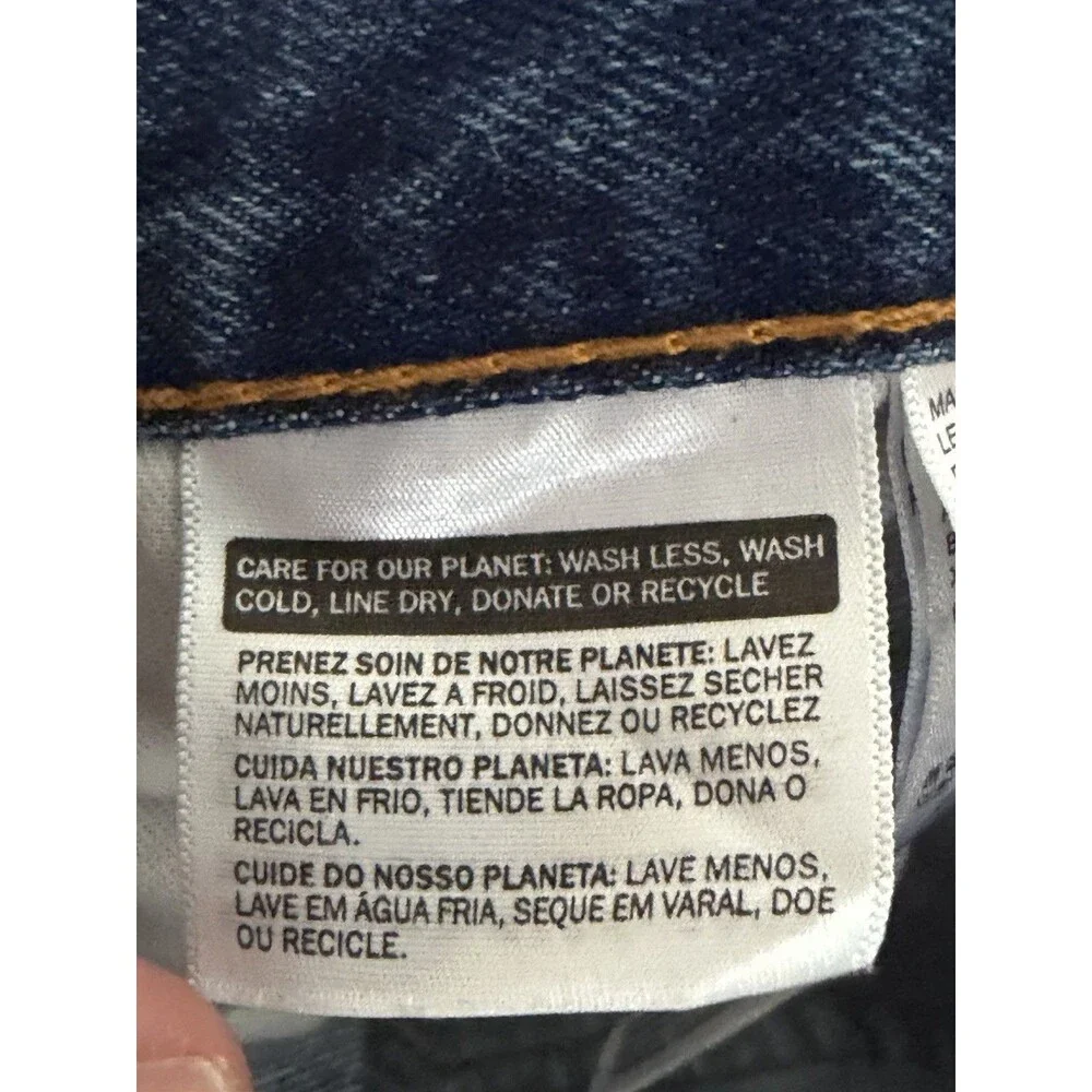 Levis 505 Jeans Mens 32x30 Straight Leg Regular Fit Dark Wash 100% Cotton Cowboy - Picture 9 of 14